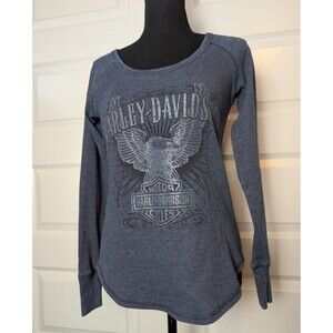Harley Davidson Size M Thermal Shirt Long Sleeve Waffle Knit Redwood California